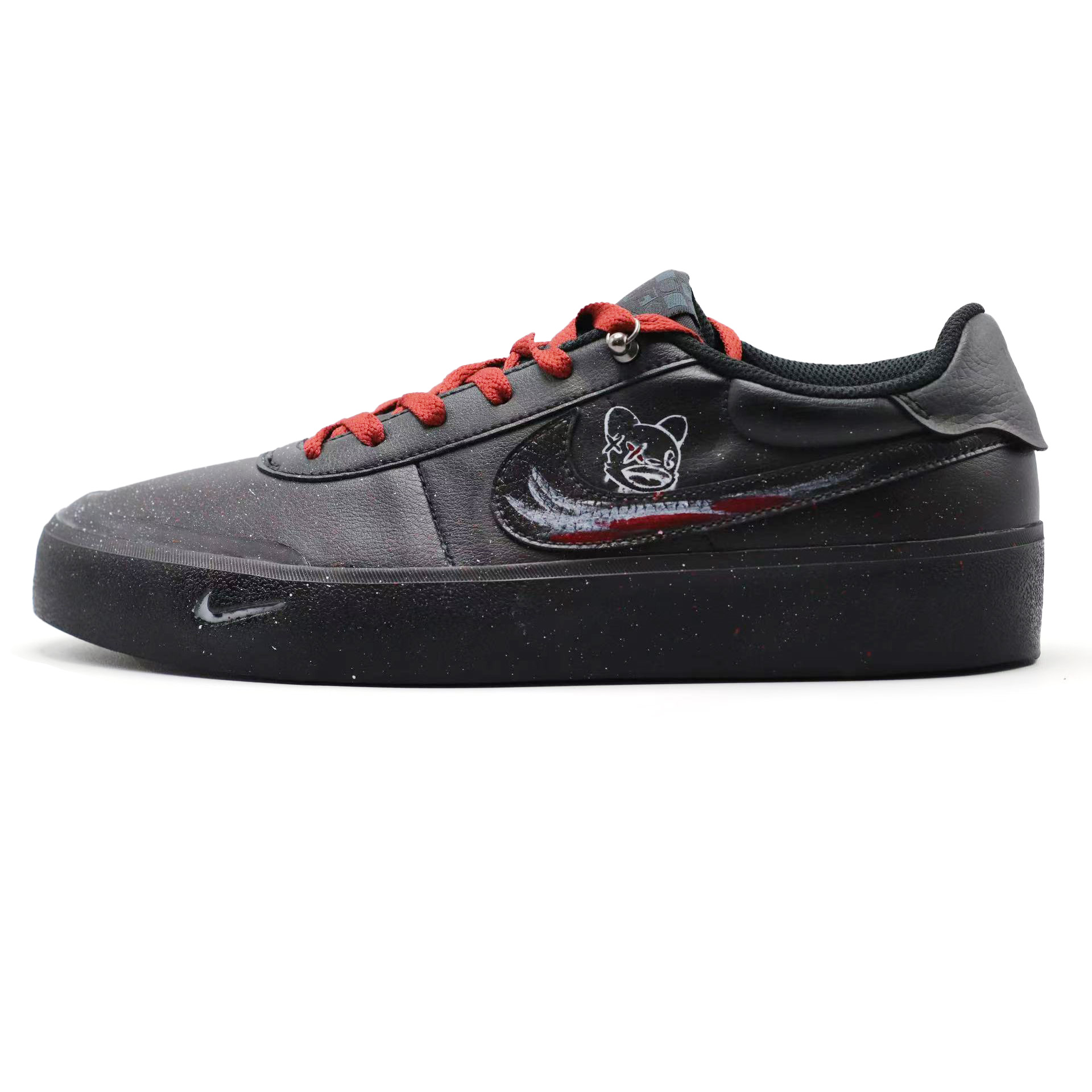 

Nike Кроссовки Court Borough мужские низкие бело-черно-красные, цвет Black Red