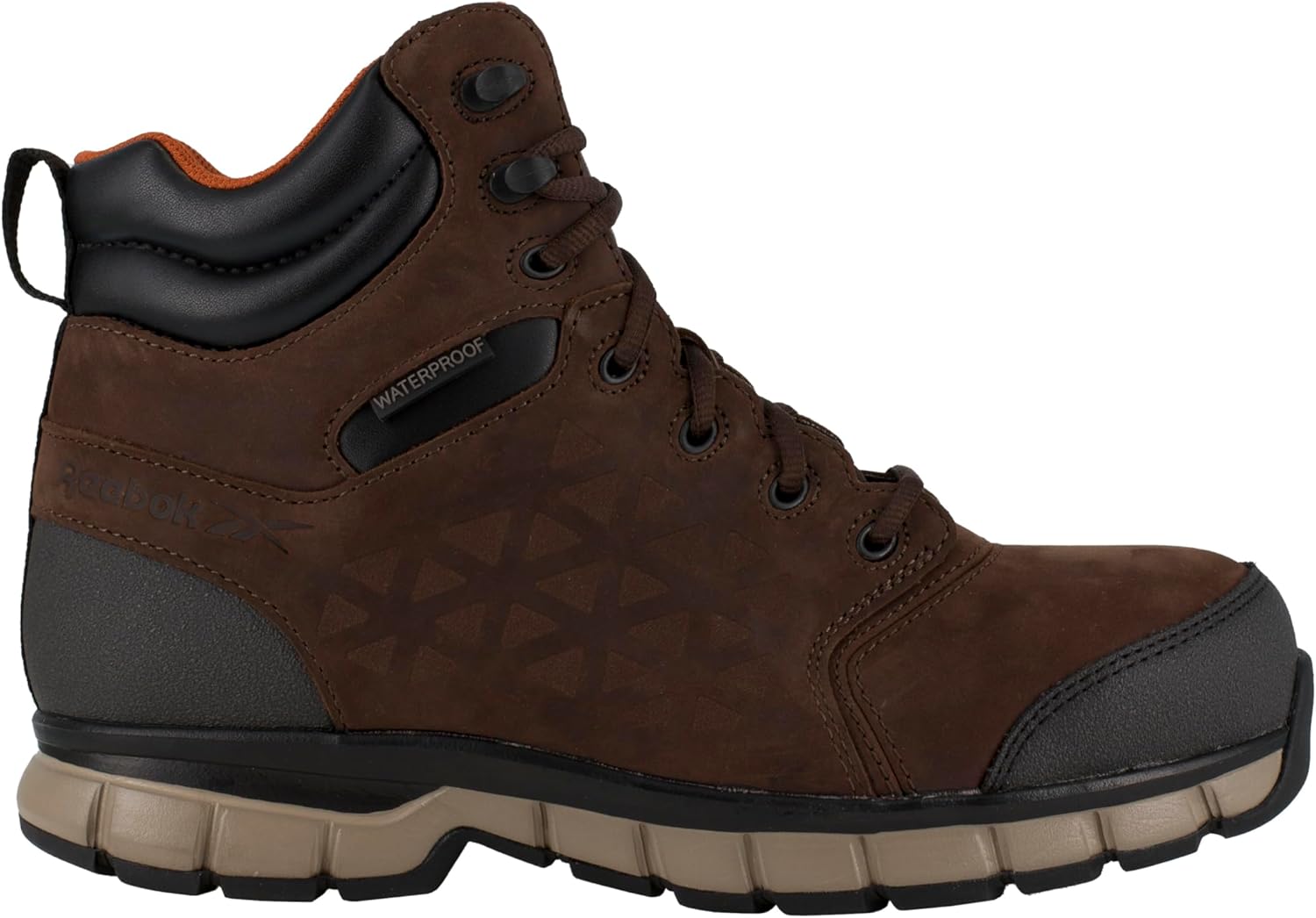 Мужские ботинки Reebok Work Sublite Cushion Work 6" CT WP Oxford, коричневый — фото 2