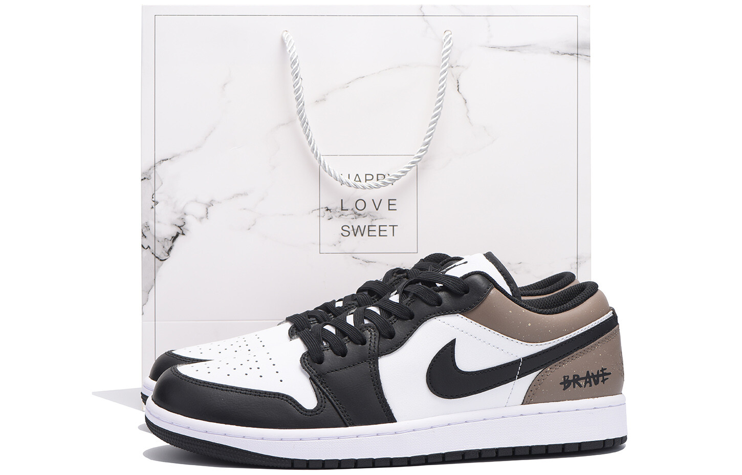 

Кроссовки Air Jordan 1 Vintage Basketball Shoes Men Low-top Brown/black/white, цвет Coffee
