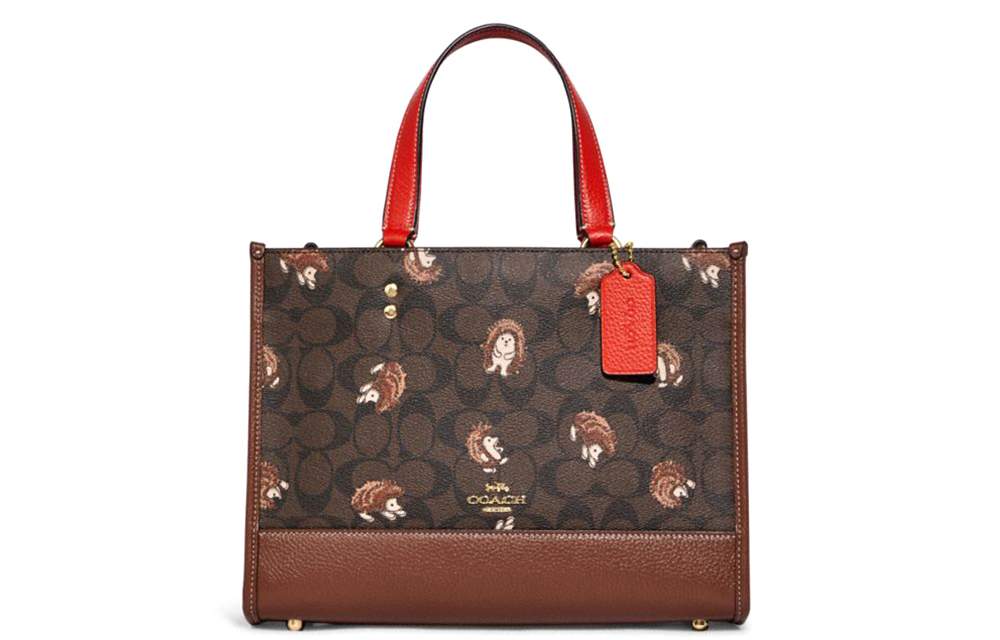 

COACH Кожаная сумка тоут через плечо с монограммой