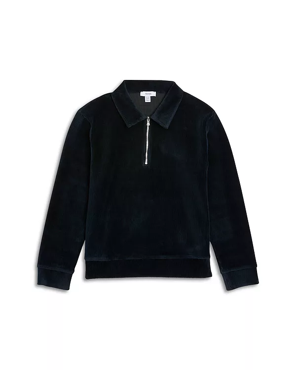 

Детская вельветовая рубашка-поло на молнии до середины груди - для подростков постарше Reiss, синий