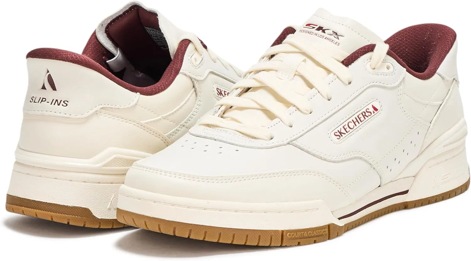 Мужские кроссовки Skechers Recoil Hands Free без шнурков, Natural Burgundy — фото 3
