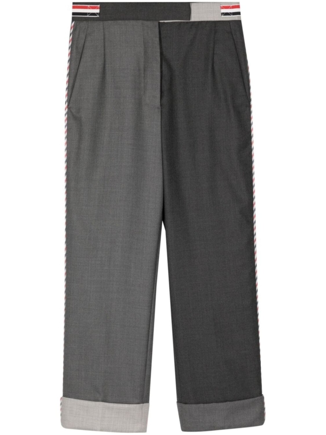 

Thom Browne two-tone straight trousers, серый
