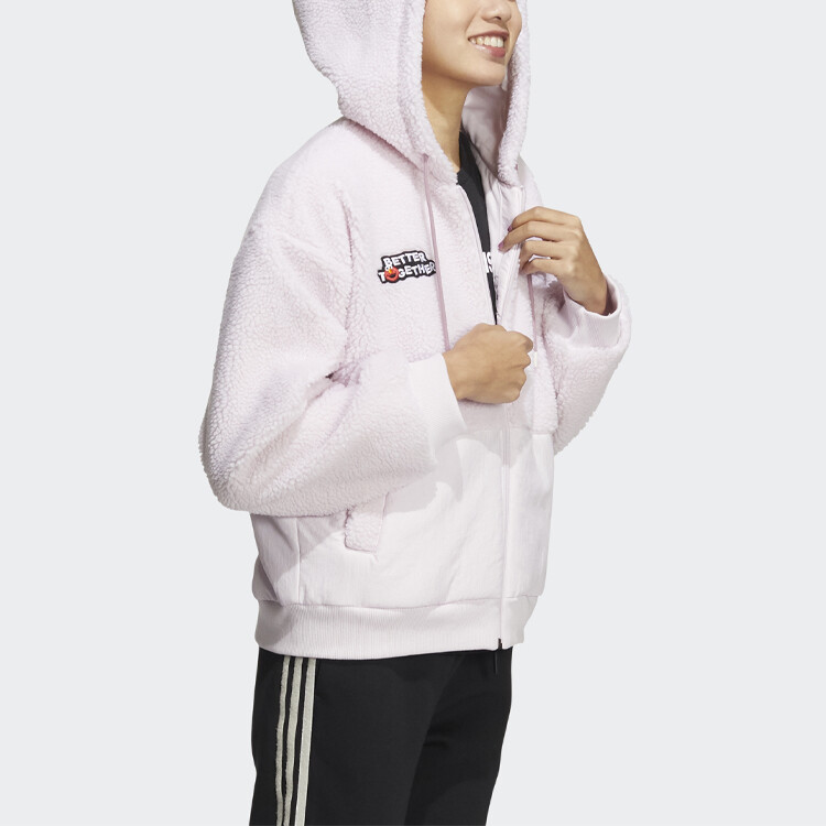 Совместная коллекция Sesame Street X Sesame Street Стеганая куртка женская розовый Adidas Neo, розовый — фото 2
