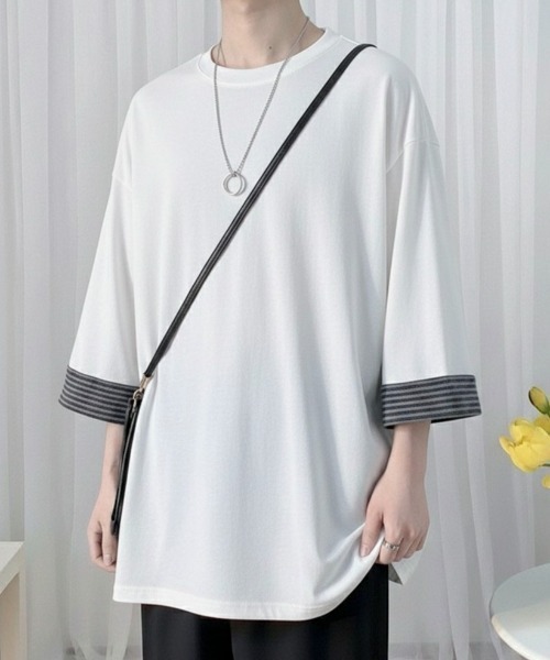 

Футболка с клетчатым рисунком на рукавах Link lot, белая