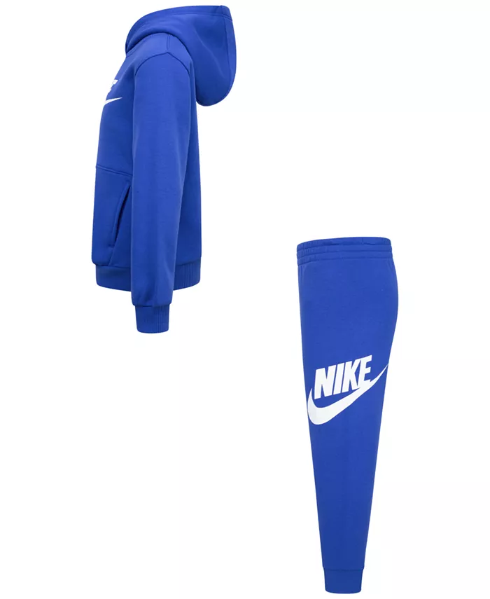 Детский комплект из толстовки с капюшоном и брюк Little Boys Club Fleece 2-Pc. Logo Nike, синий — фото 3