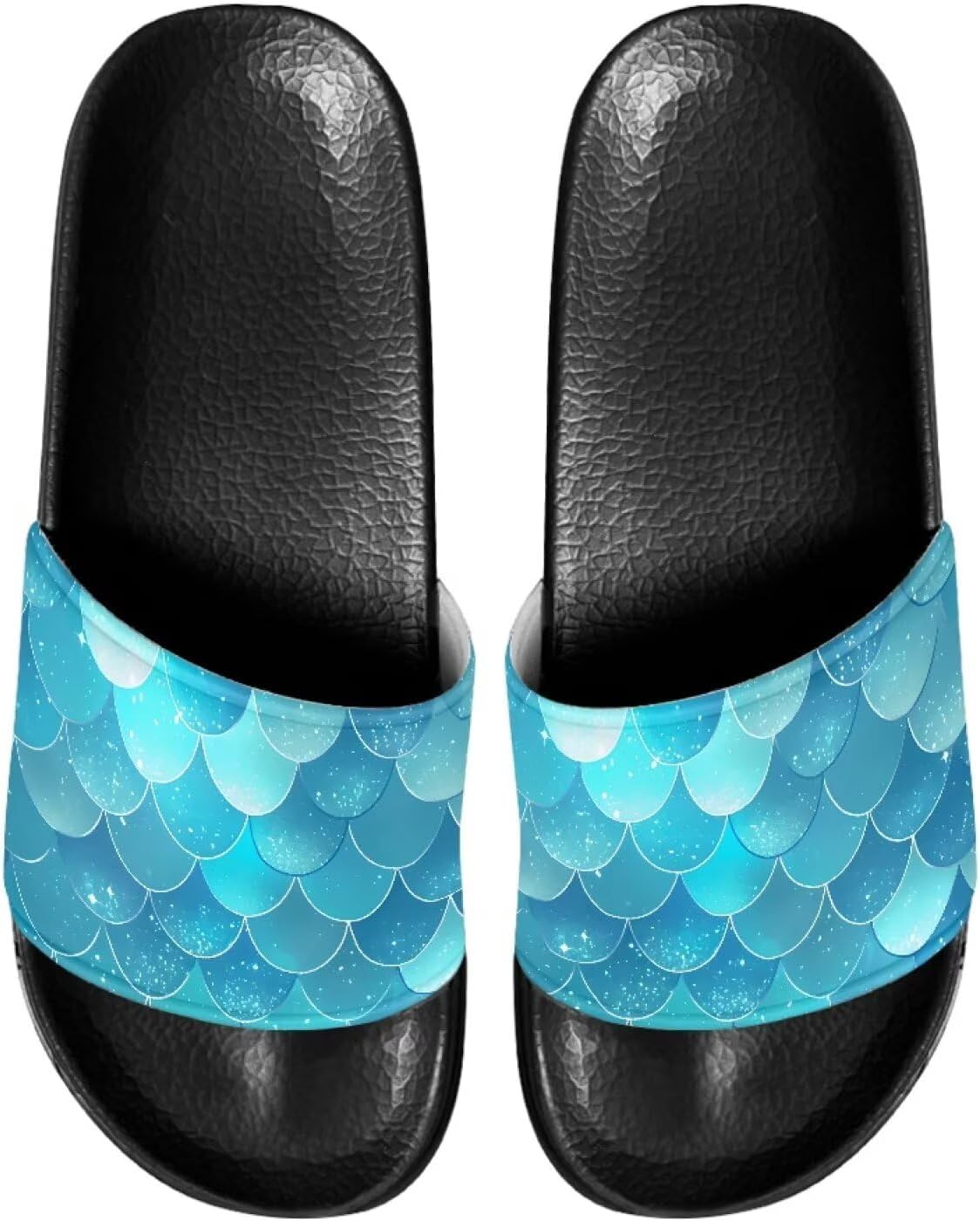 

Сандалии-шлепанцы унисекс с мягкой стелькой, удобные для женщин и мужчин, кожаные, размеры 6-13,5 Mintulipy, Mermaid Scale-1