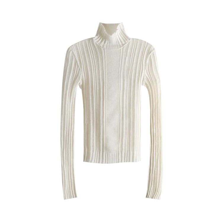 

Свитер Ann Demeulemeester Aamu Irregular Rib Turtleneck Sweater, Natural White
