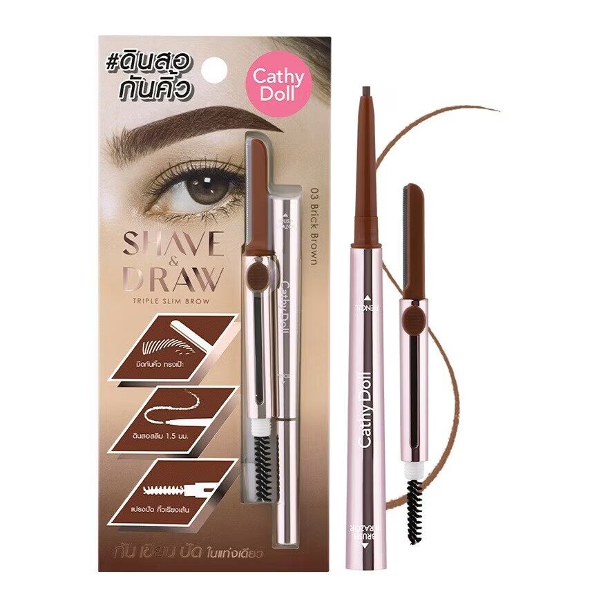 

Cathy Doll Shave Draw Triple Slim Brow 0,08 г 03 Кирпично-коричневый, Brick Brown