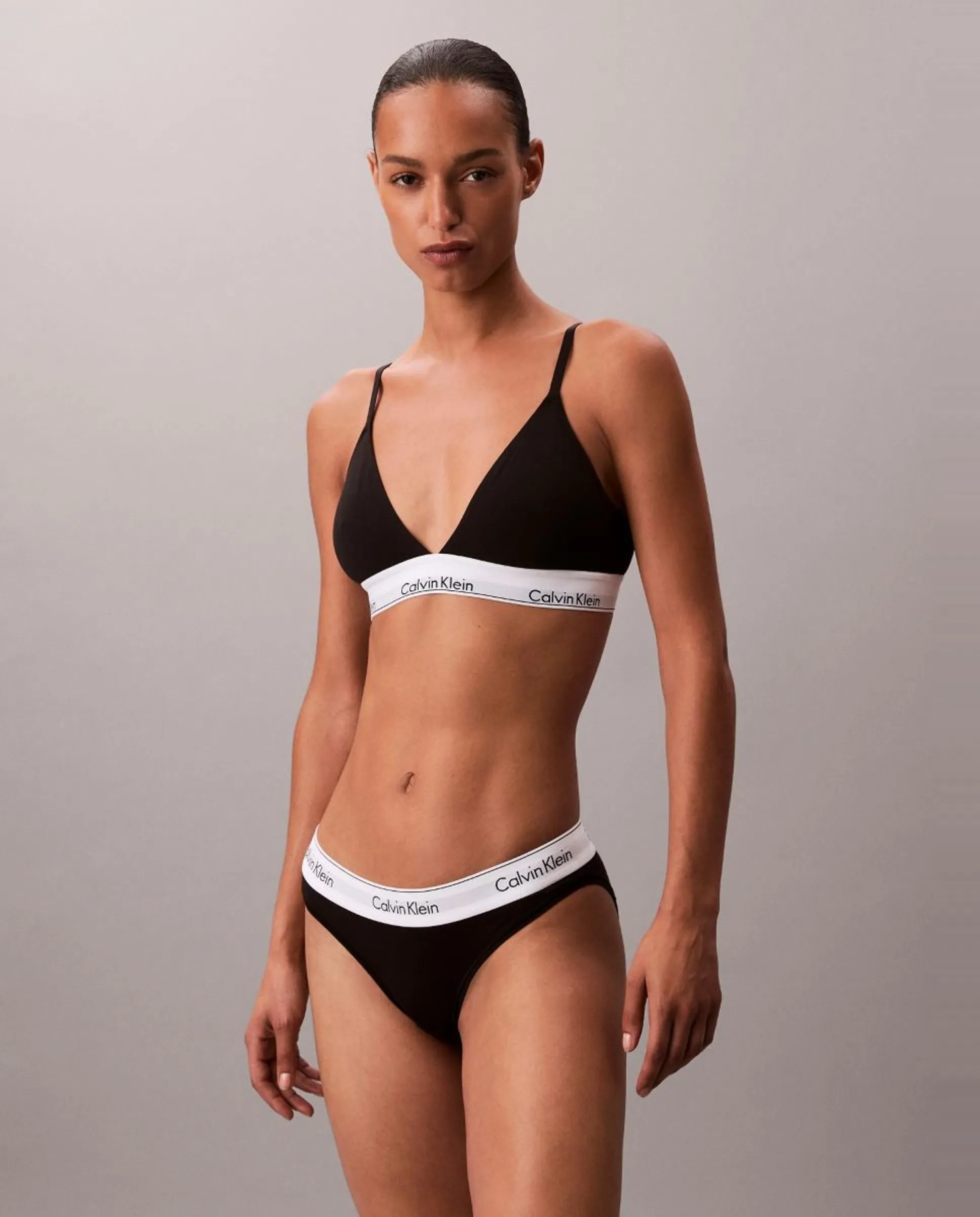 Треугольный бюстгальтер ICON COTTON MODAL Calvin Klein, черный — фото 4