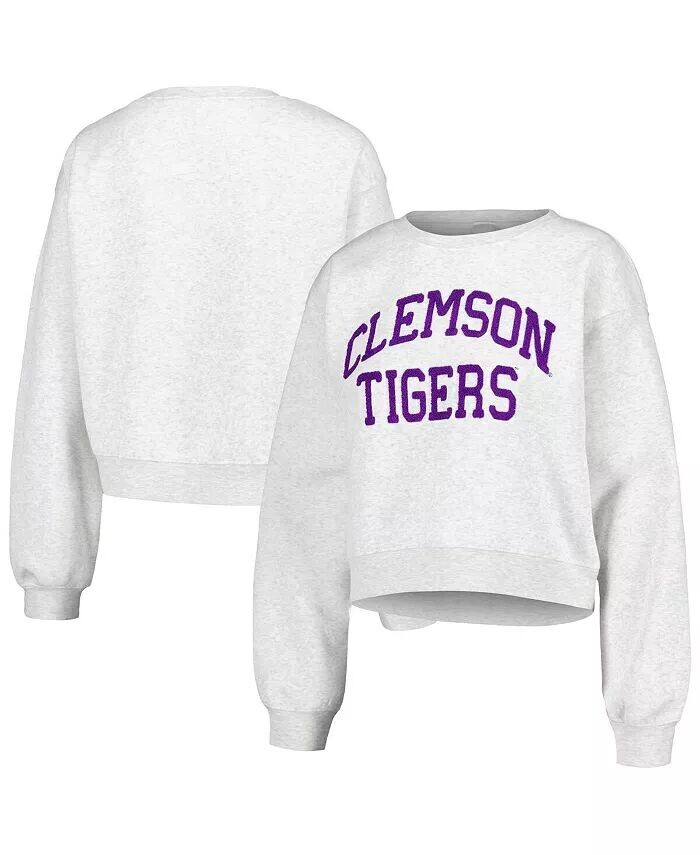 

Женская овсяная толстовка Clemson Tigers Core Chenille с короткими рукавами ZooZatz