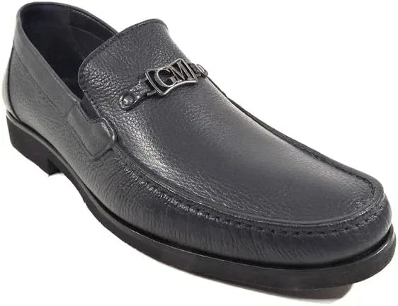 Лоферы кожаные Goodman Navy Blue LUIGI TRAINI