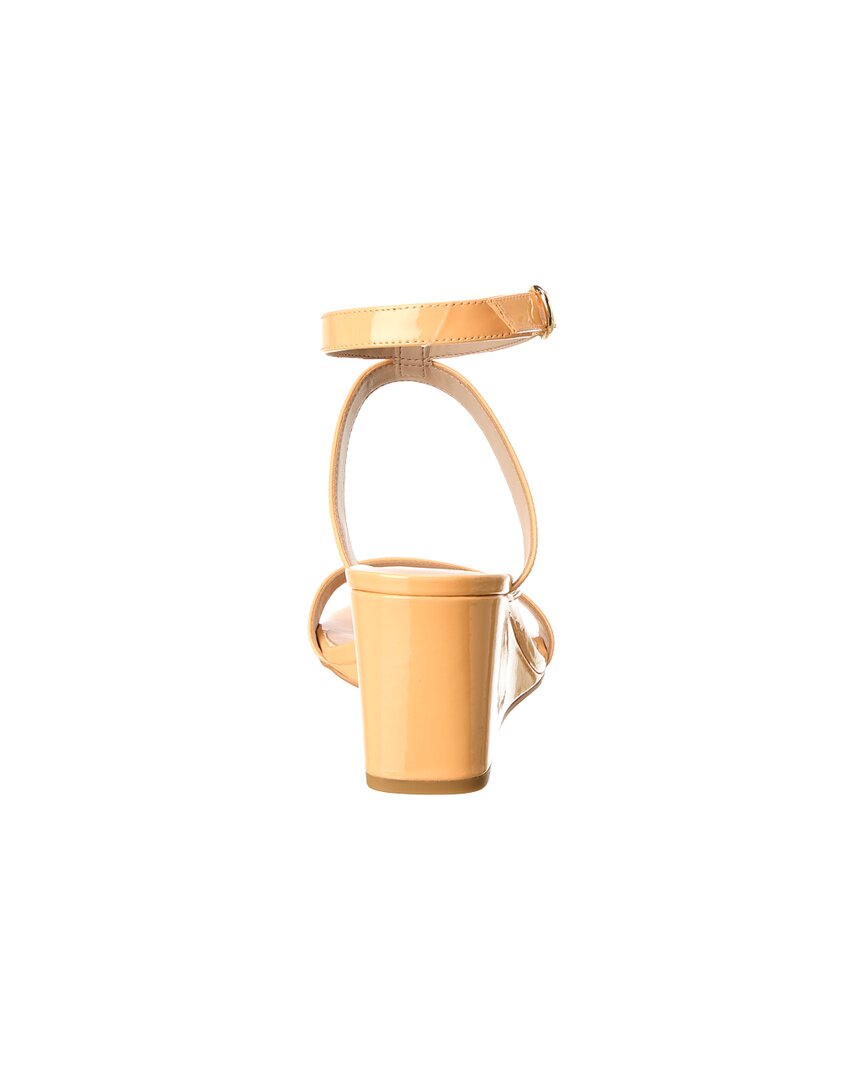 Лакированные босоножки Stuart Weitzman Ave Strap 75 на танкетке, оранжевый — фото 3