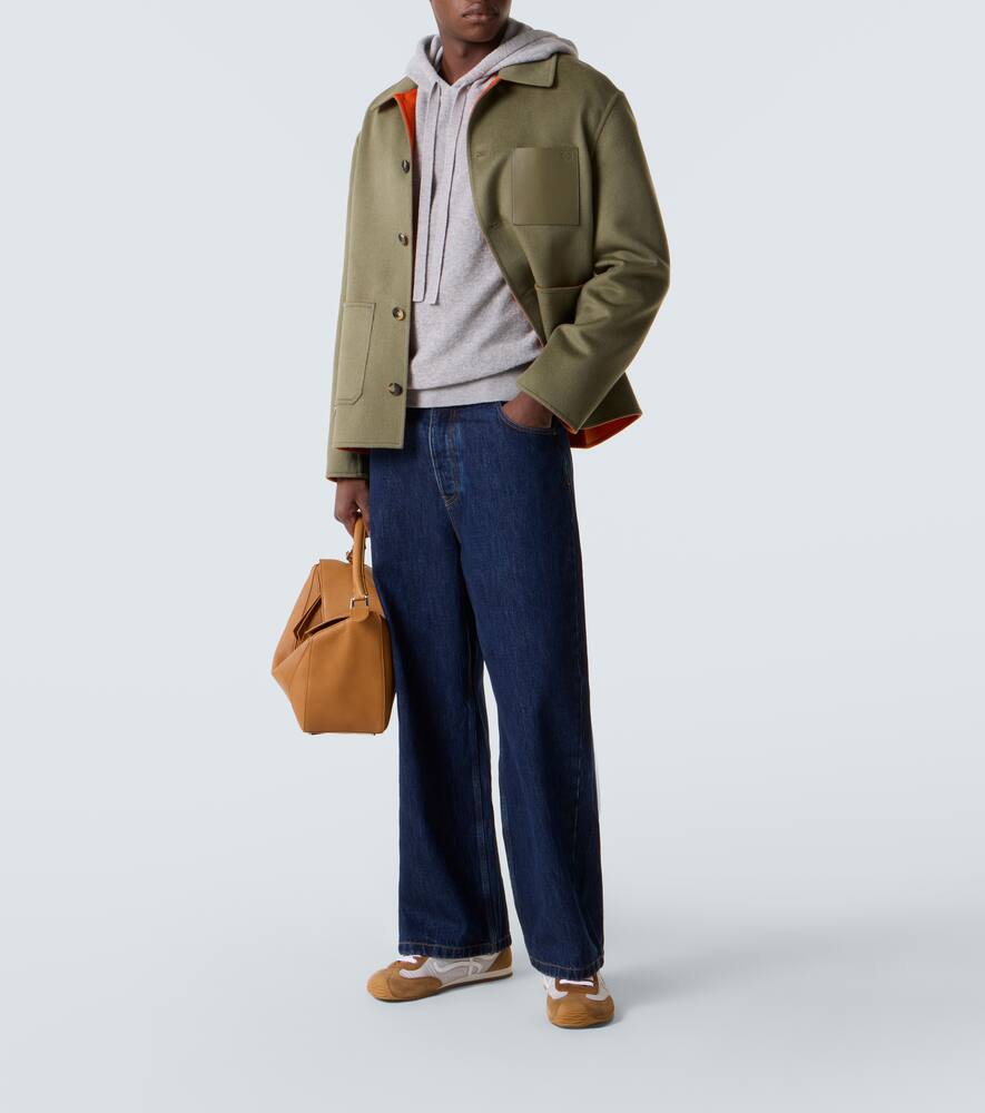 Куртка из шерсти и кашемира anagram Loewe, Green/Orange — фото 2