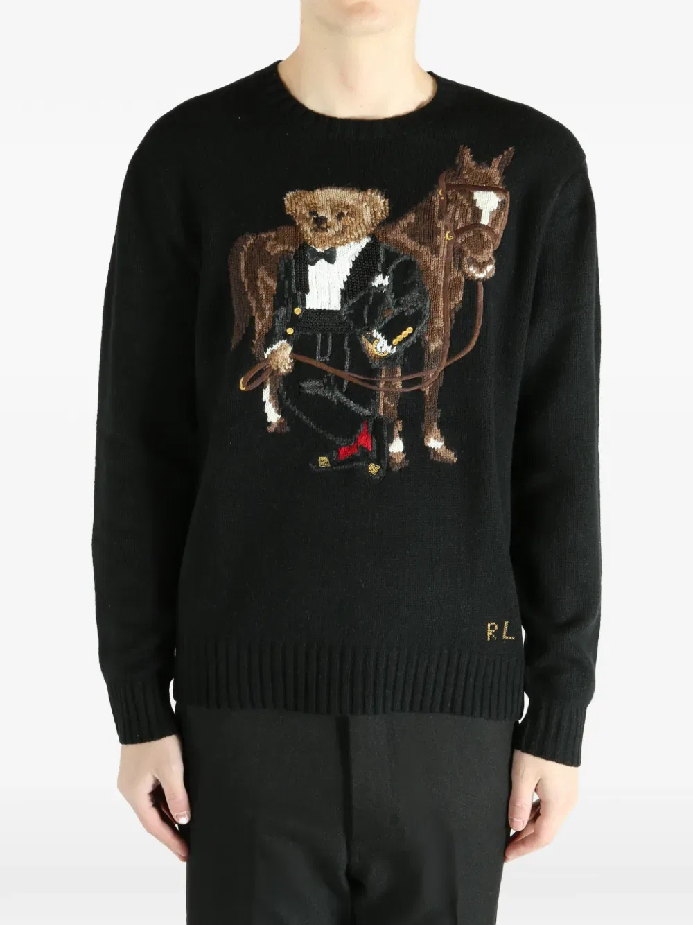 Свитер с круглым вырезом в стиле Polo Bear Polo Ralph Lauren, черный — фото 2