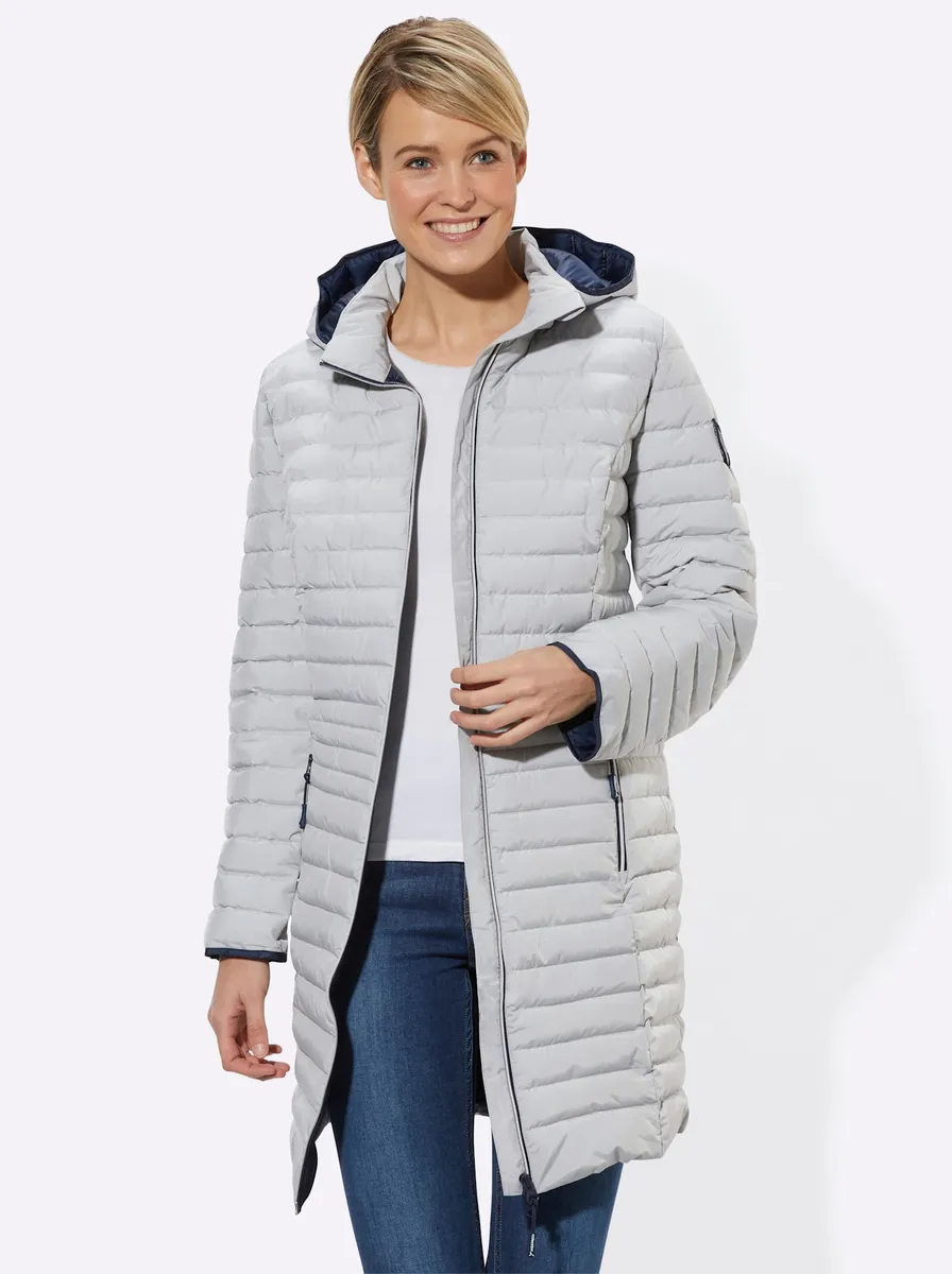 

Повседневного образа стеганая куртка с капюшоном Casual Looks, серый