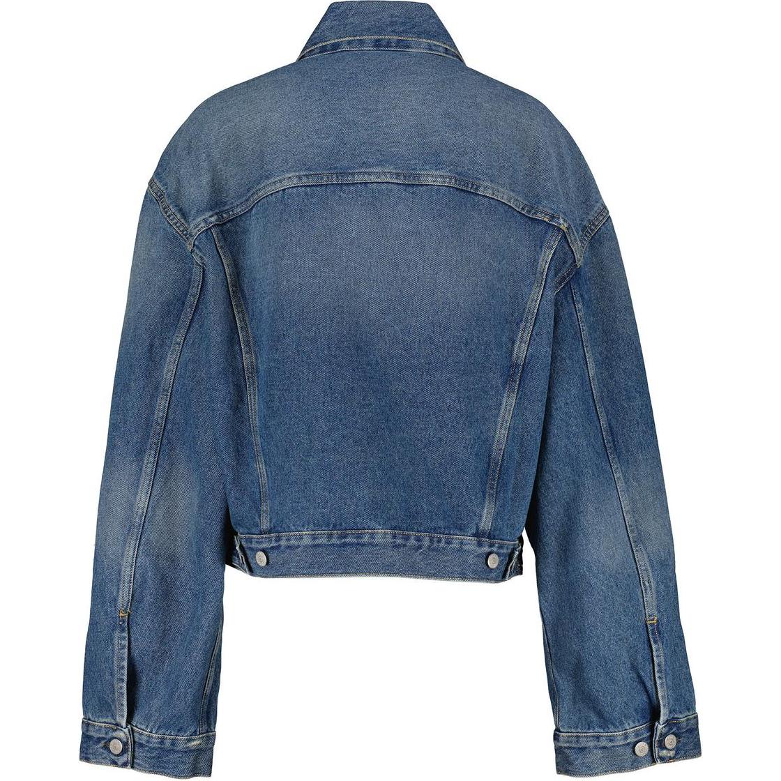Acne Studios Приталенная джинсовая куртка с воротником и пуговицами, Blue — фото 4