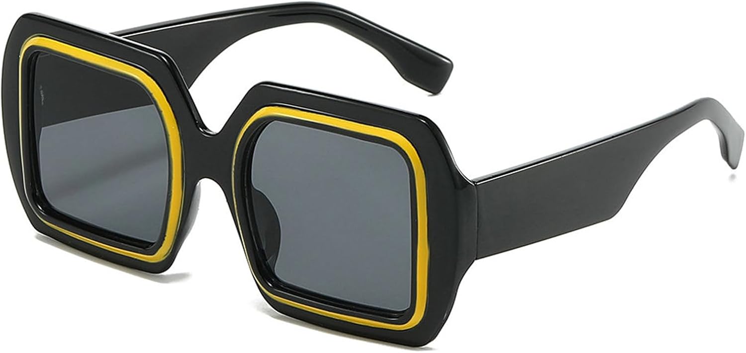 

Солнцезащитные очки Willochra Y2K большого квадратного размера для женщин и мужчин, роскошные дизайнерские винтажные панк-очки, популярные в 90-х, плотные, с защитой от УФ-излучения UV400, C1