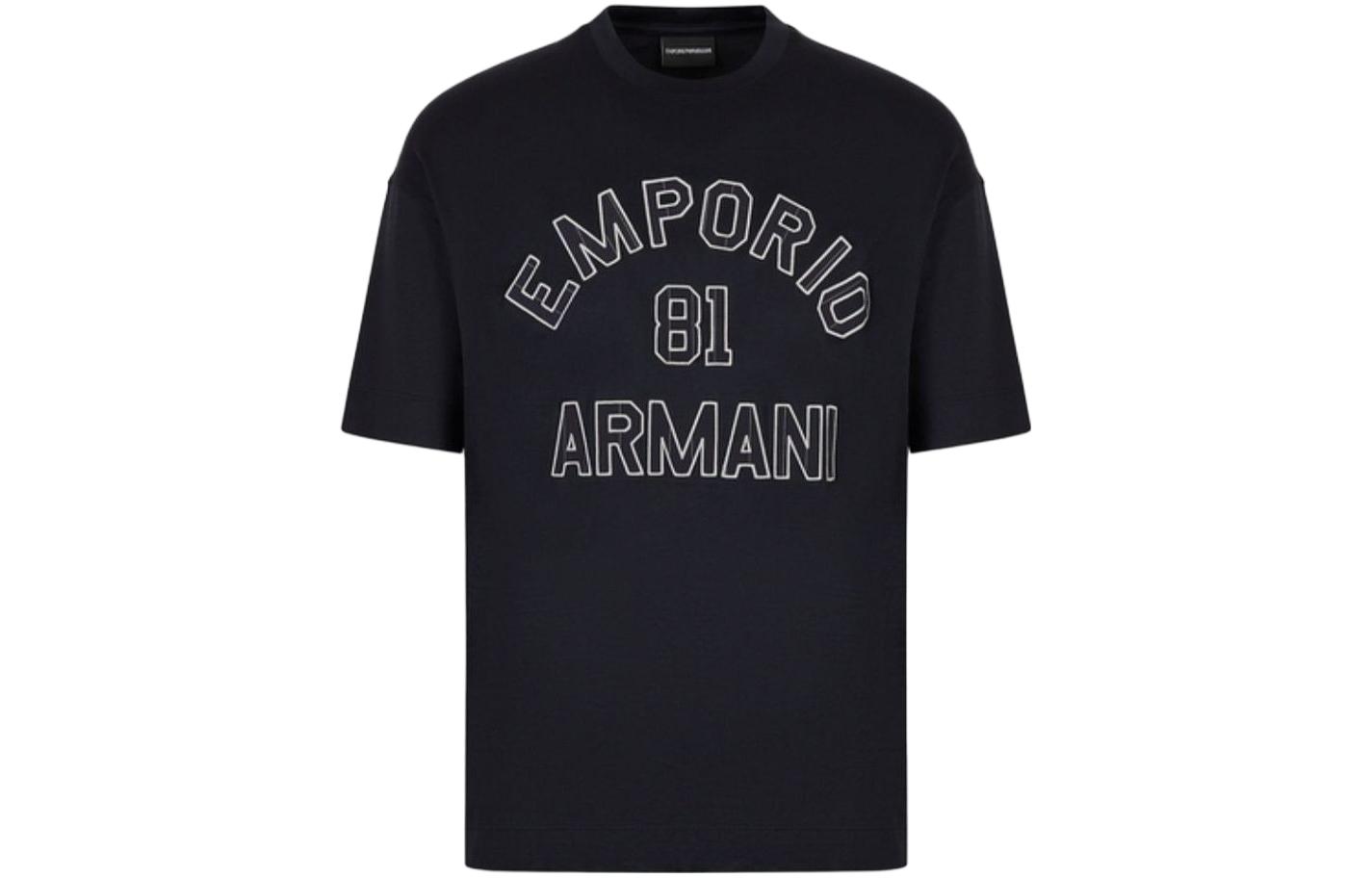 EMPORIO ARMANI Футболка мужская темно-синяя — фото 3