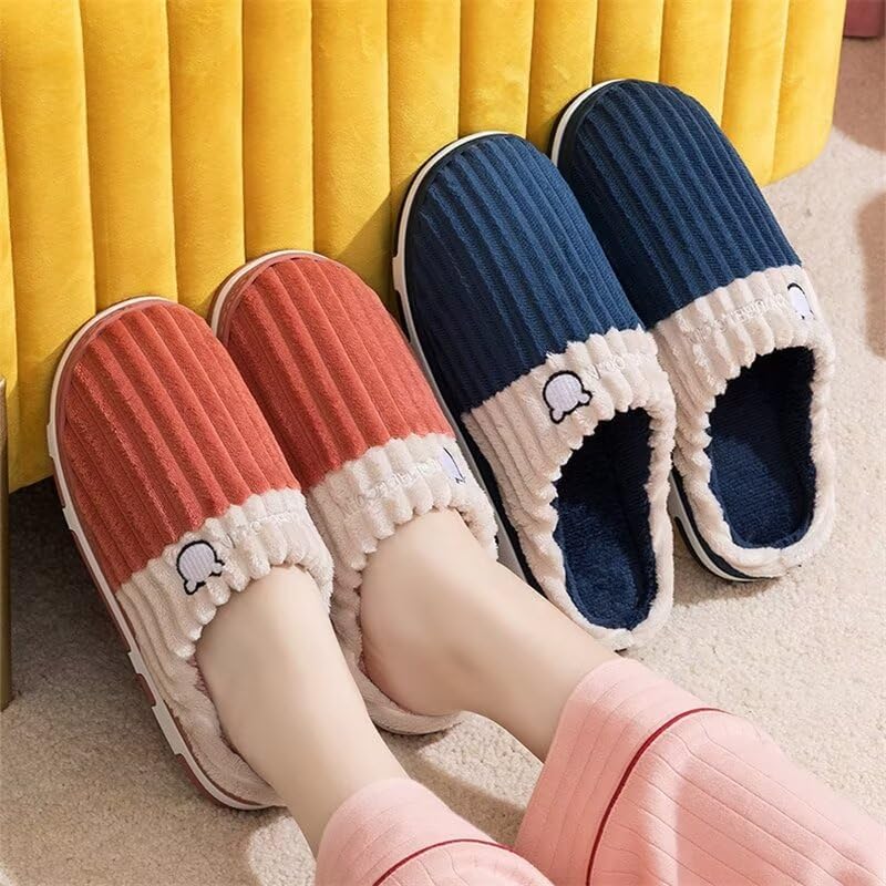 Мягкие и удобные хлопковые тапочки Zonkacen для мужчин и женщин, для зимы, для дома, для гостей, для прогулок, темно-синий — фото 3
