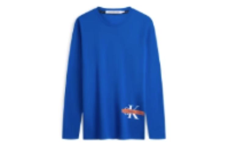 

Мужские футболки с круглым вырезом, средней толщины Calvin Klein, sea wave синий-c6x