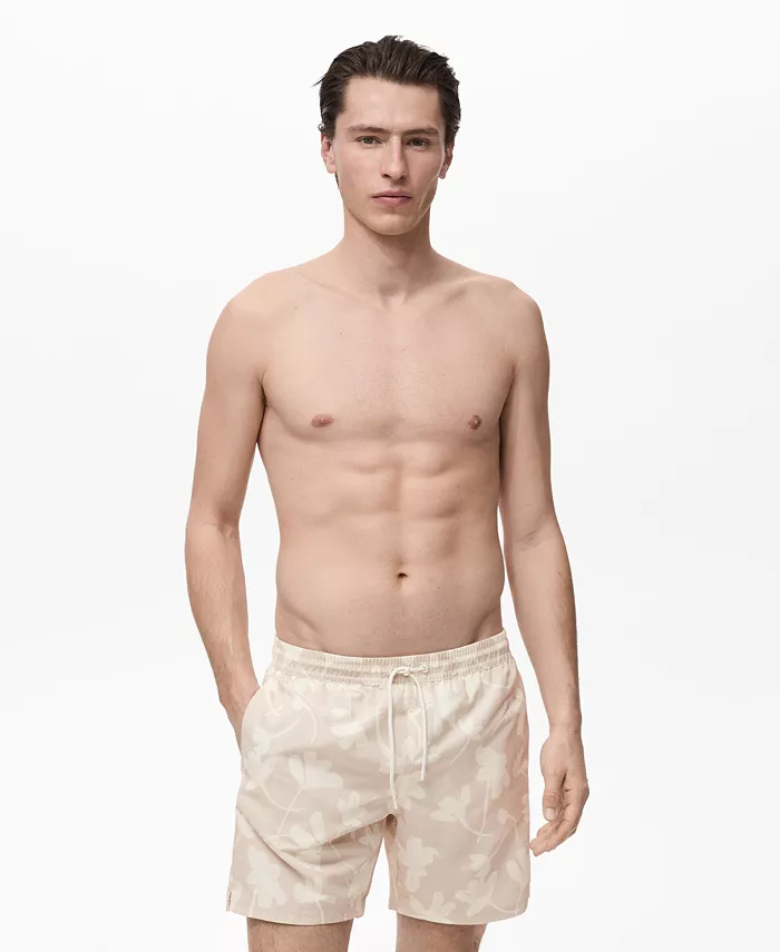 

Мужские плавки с цветочным принтом MANGO, коричневый/бежевый