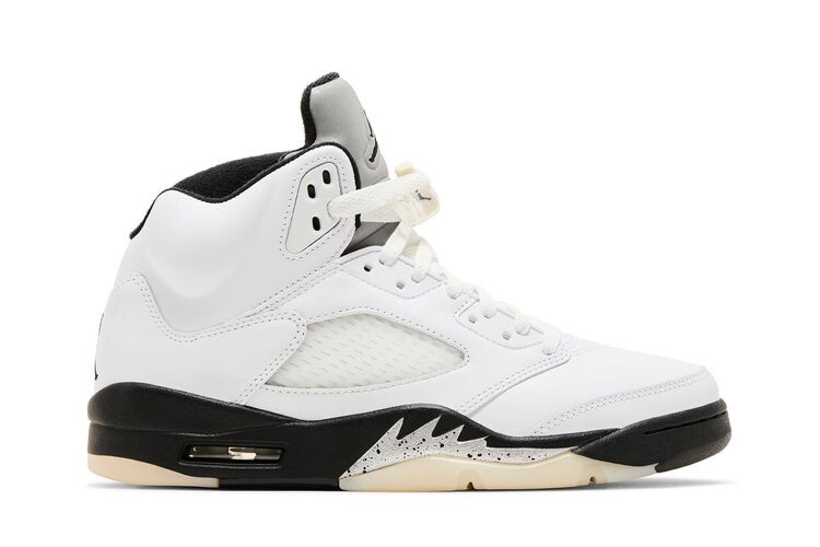 

Кроссовки Air Jordan 5 Retro White Black, белый