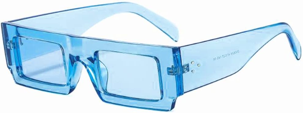 

Солнцезащитные очки в маленькой квадратной оправе, плоские прозрачные солнцезащитные очки, широкие дужки, очки с рисунком «рисовый коготь», персонализированные очки star shop, Blue