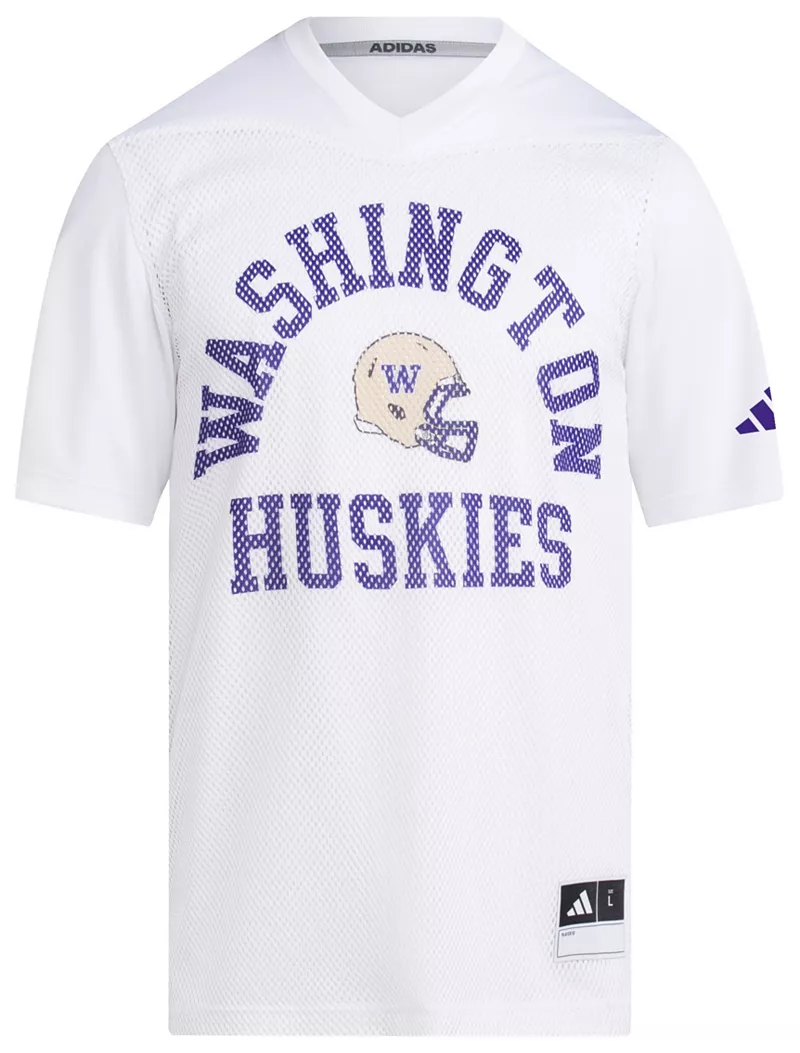 

Мужская белая футбольная майка Adidas Washington Huskies Replica Tailgate