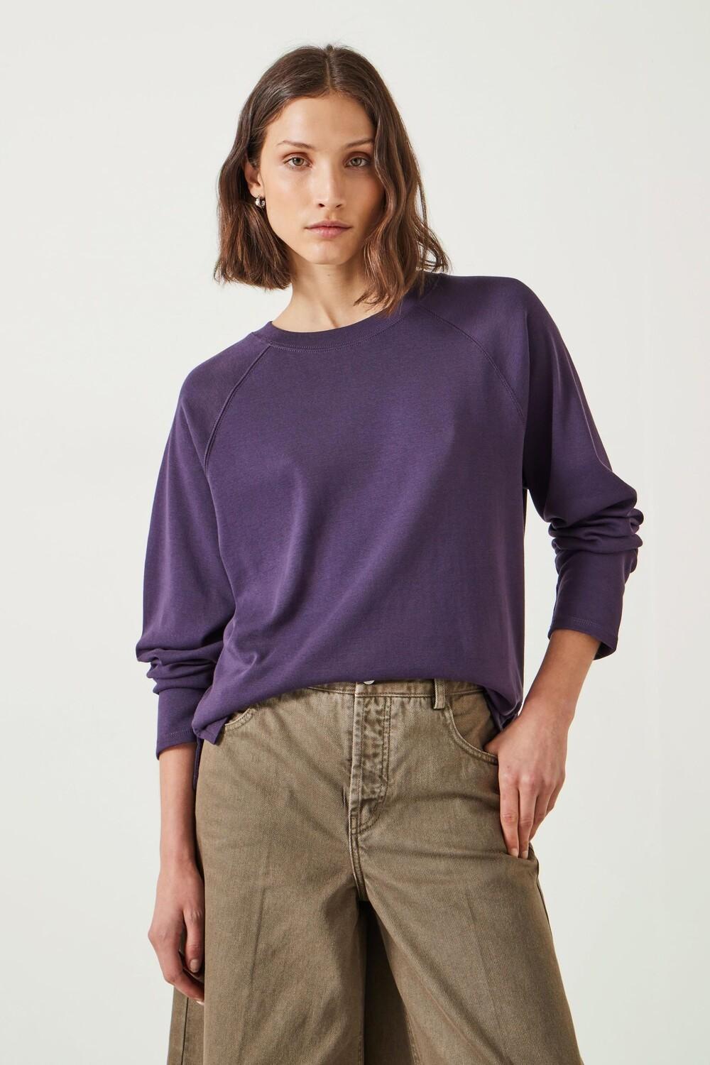 

Топ из хлопка «Матильда» с рукавами реглан Hush, фиолетовый