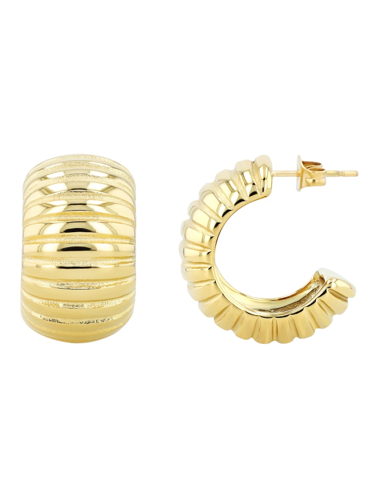 

Adeliás Женские серьги - серьги-кольца из нержавеющей стали в золотом исполнении