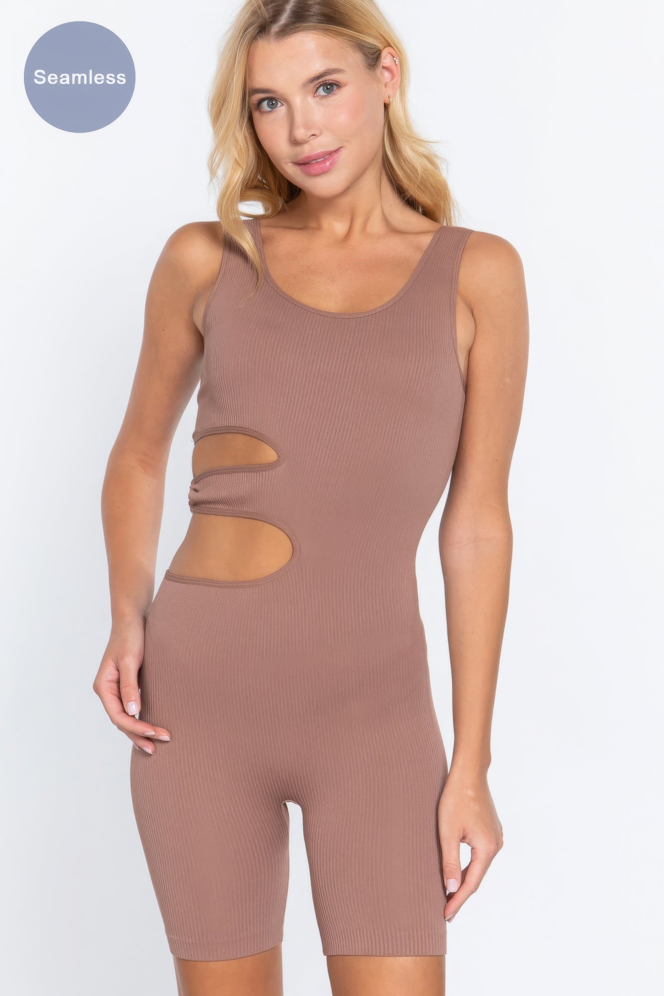 

FASHNZFAB Женский бесшовный комбинезон с вырезом, цвет mauve