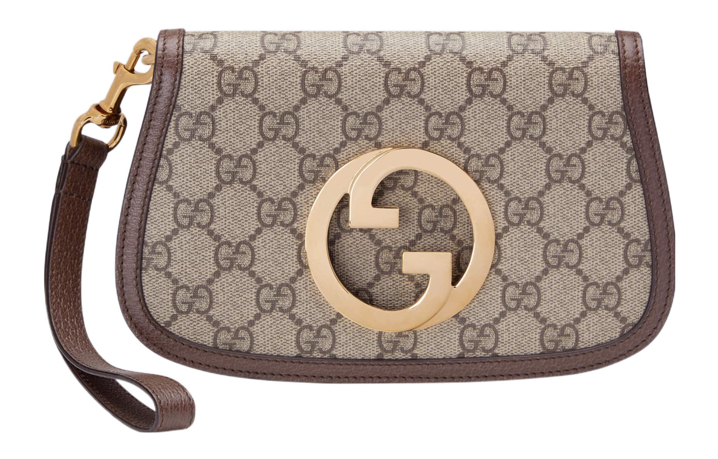 

GUCCI Кожаный клатч мини на запястье мужской черный