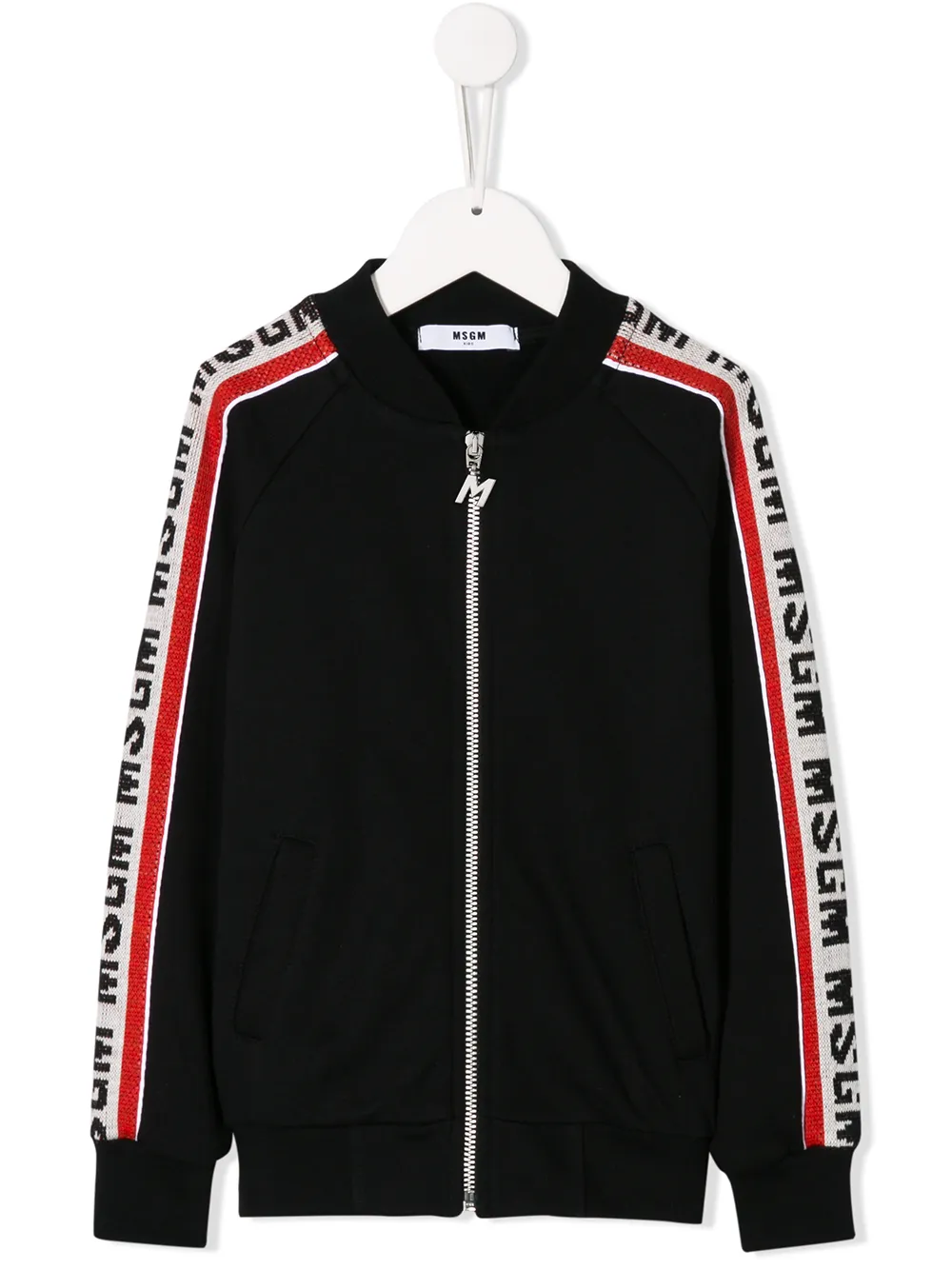 

Толстовка на молнии с полосками MSGM Kids, черный