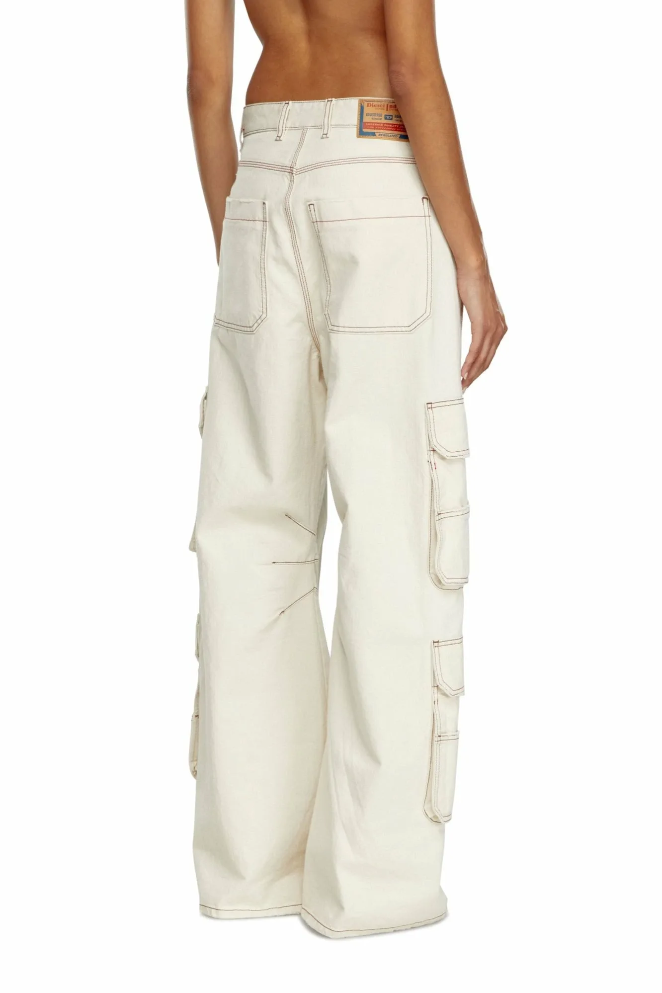 Женские свободные джинсы D-SIRE-CARGO L.32 Diesel, white — фото 4