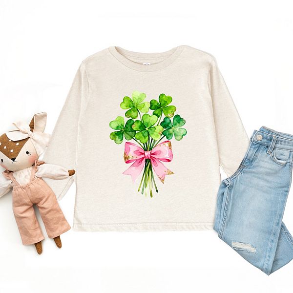Футболка с длинным рукавом Clover watercolor bouquet The Juniper Shop, Natural — фото 2