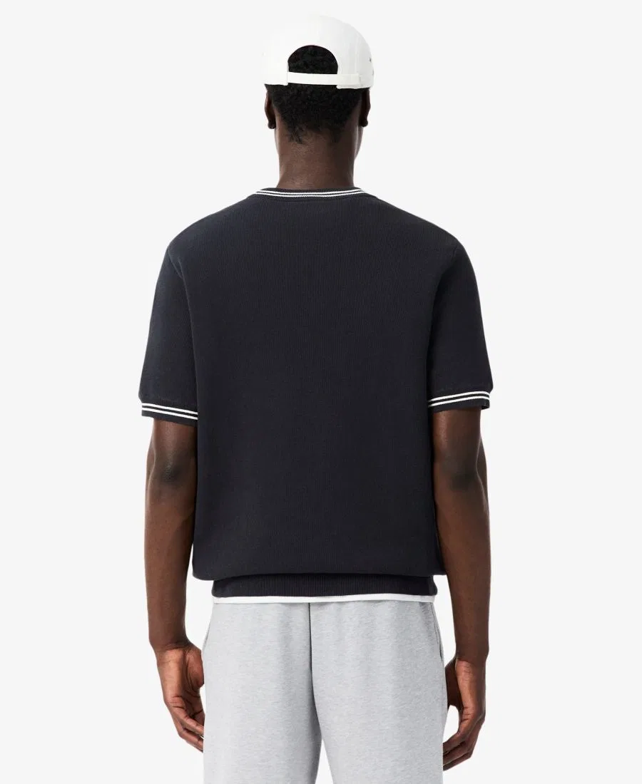 Мужской классический свитер с круглым вырезом Lacoste, Black — фото 4