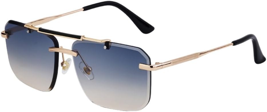 

Классические солнцезащитные очки без оправы для женщин и мужчин, роскошные винтажные солнцезащитные очки для вождения без двойной оправы для мужчин generic, C5greenyellow