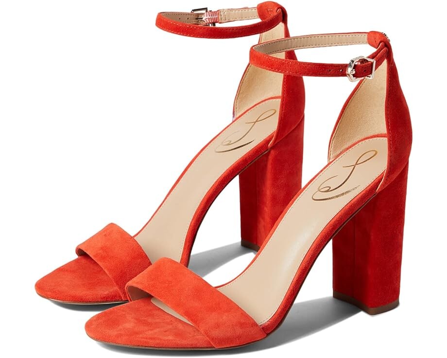 

Туфли Sam Edelman Yaro Ankle Strap Sandal Heel, цвет Bright Poppy