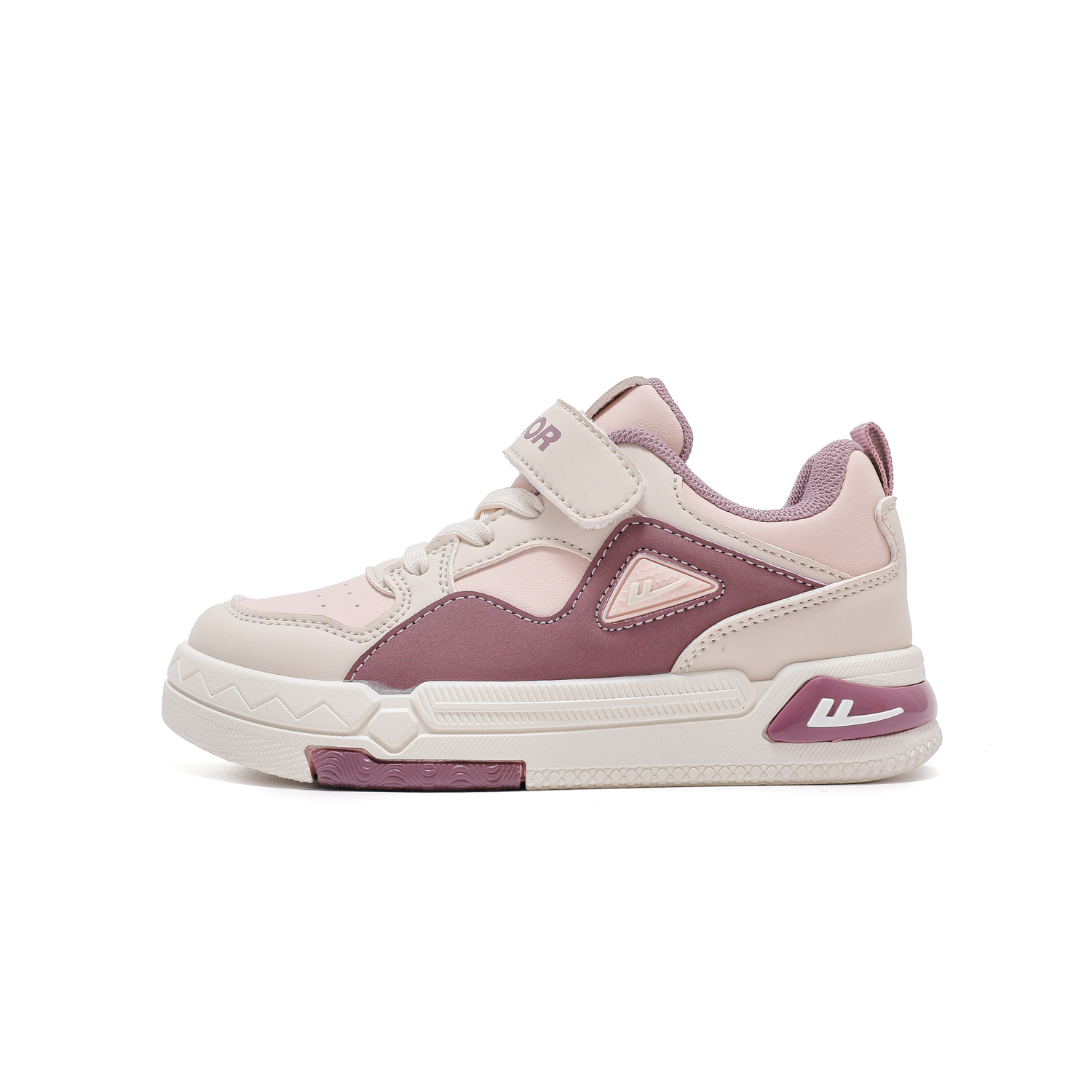 

Антиударные, противоскользящие и устойчивые к истиранию низкие кроссовки для скейтбординга kids' WARRIOR, бежевый/фуксия/розовый