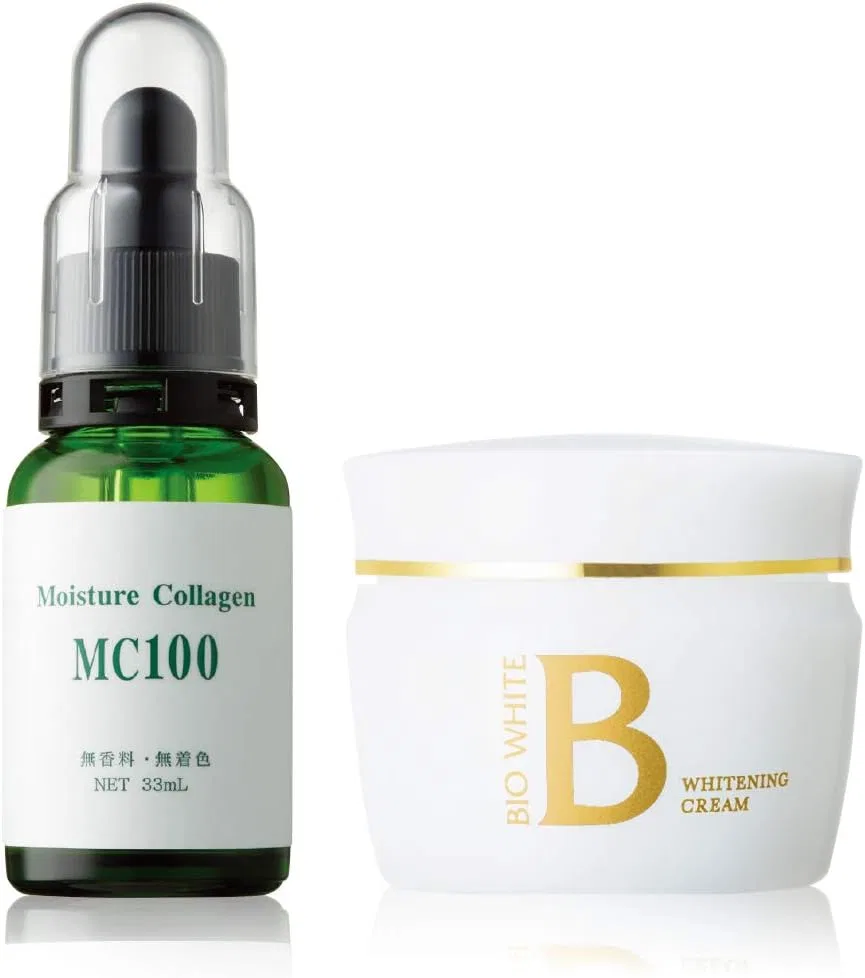 Набор для лица: крем отбеливающий Bee White Cream 40 г + раствор коллагена Vegetable Collagen Solution 33 мл, EBiS