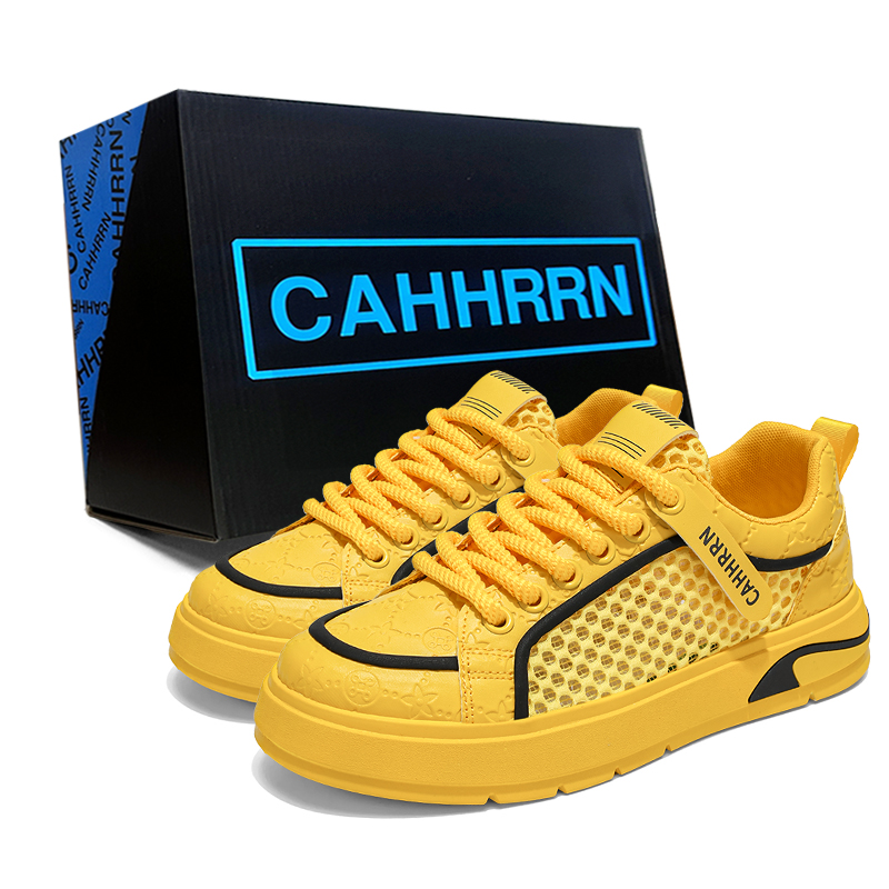 

CAHHRRN Дышащие низкие скейтерские кроссовки мужские желтые, цвет Yellow