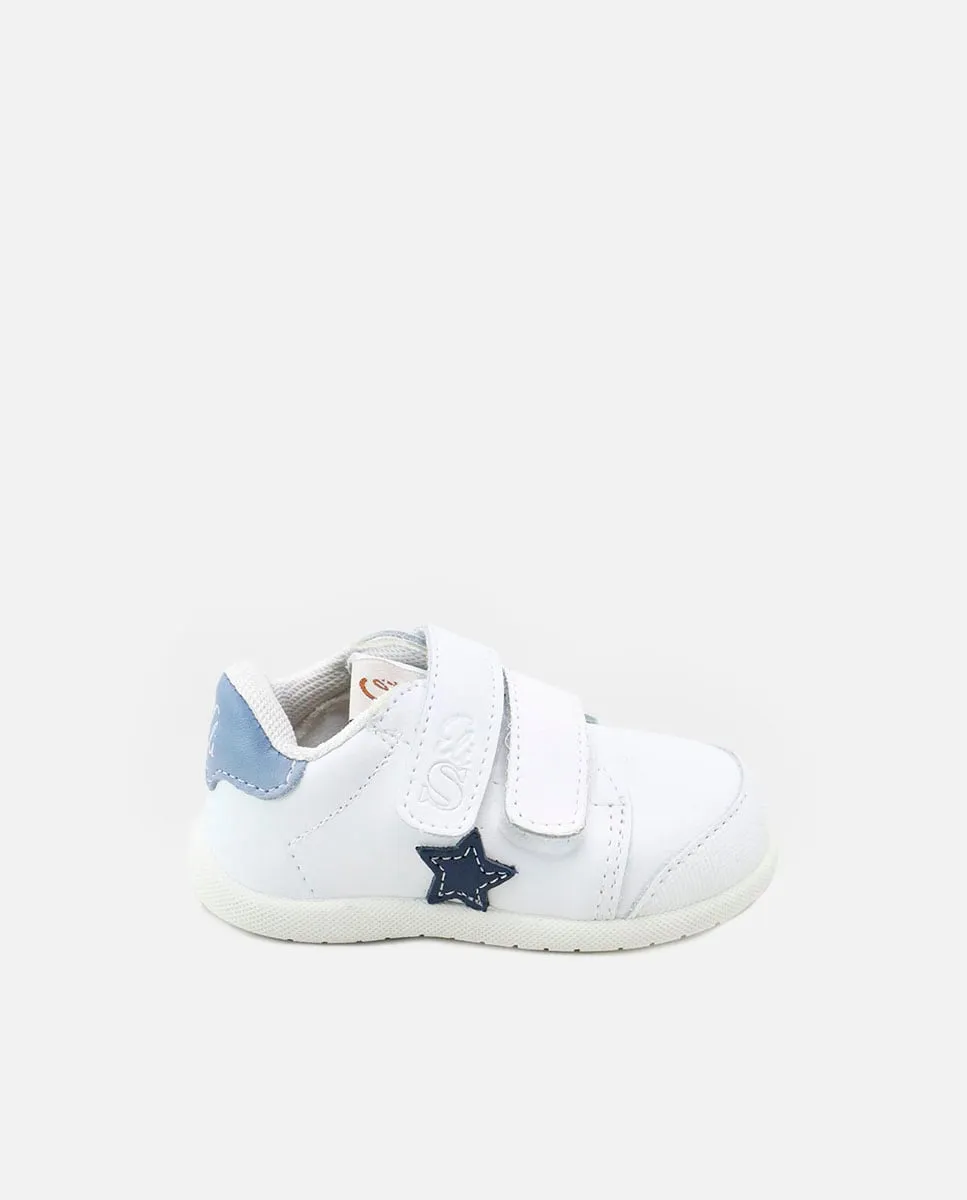 

Детские спортивные босоножки Barefoot Star из кожи с двойной застежкой на липучке Eli 1957, белый