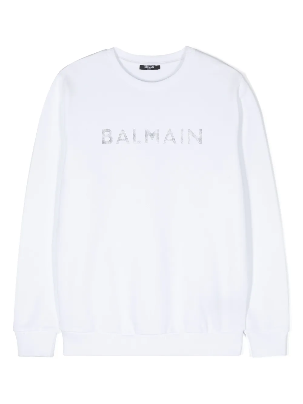 

Толстовка с логотипом и кристаллами Balmain Kids, белый