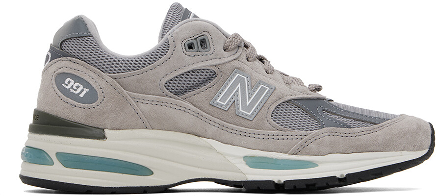 Серые кроссовки 991v2 «СДЕЛАНО в Великобритании» New Balance, Rock bridge/Alloy/Silver