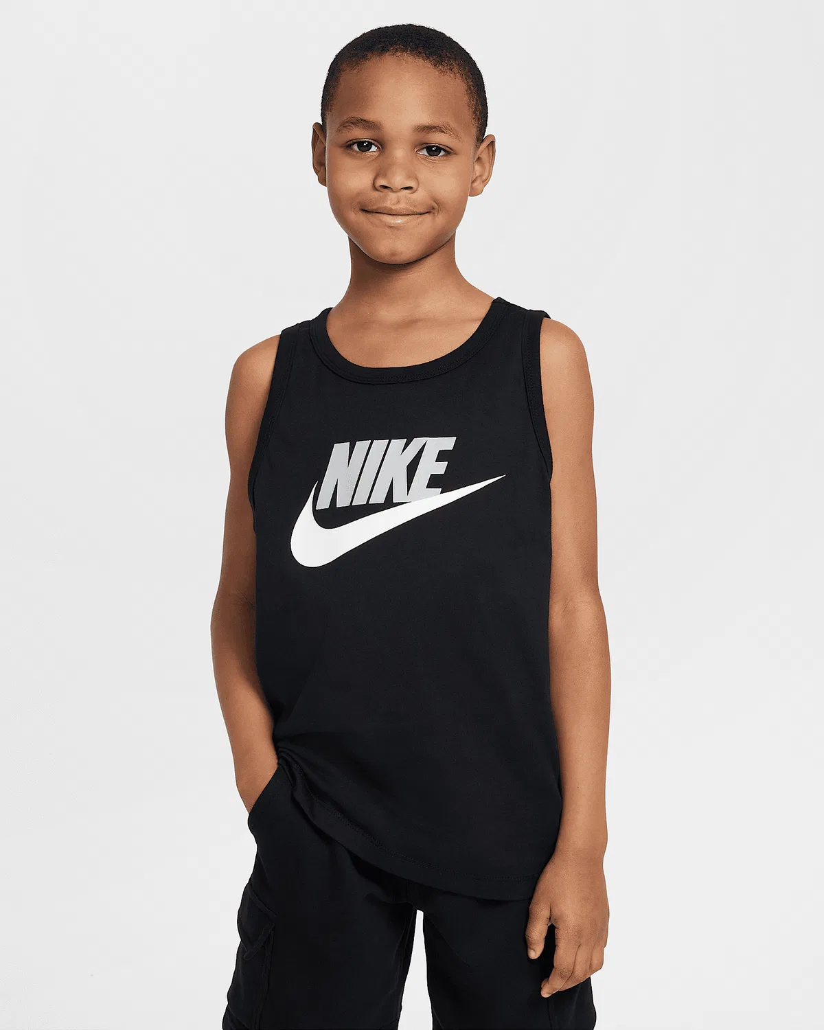 Детская майка Nike Sportswear, Black/Light Smoke Grey