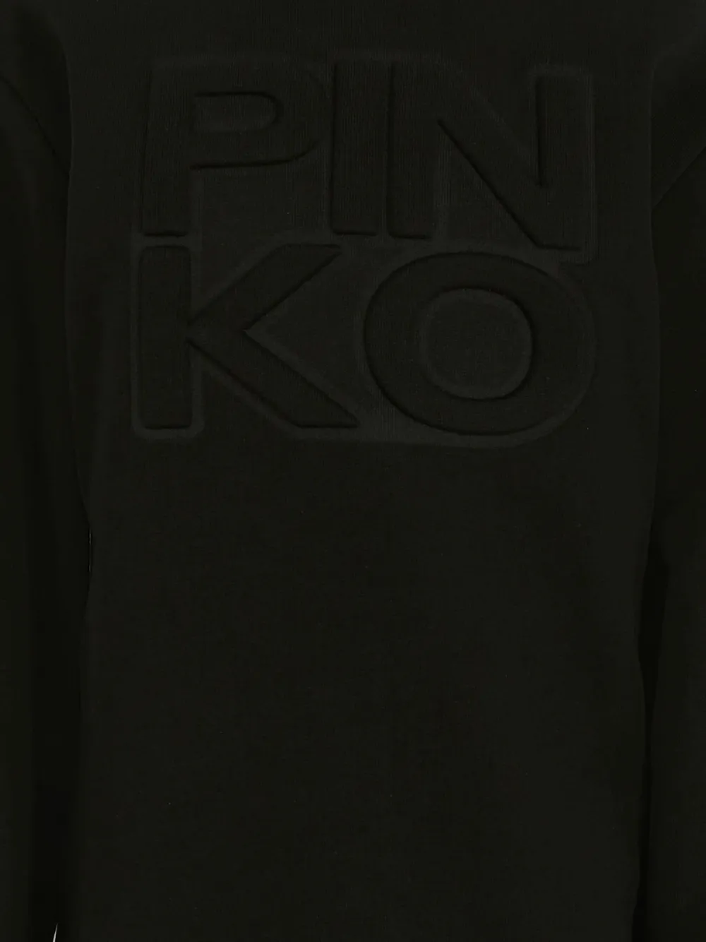 Повседневное платье из хлопка с тисненым логотипом Pinko Kids, черный — фото 3
