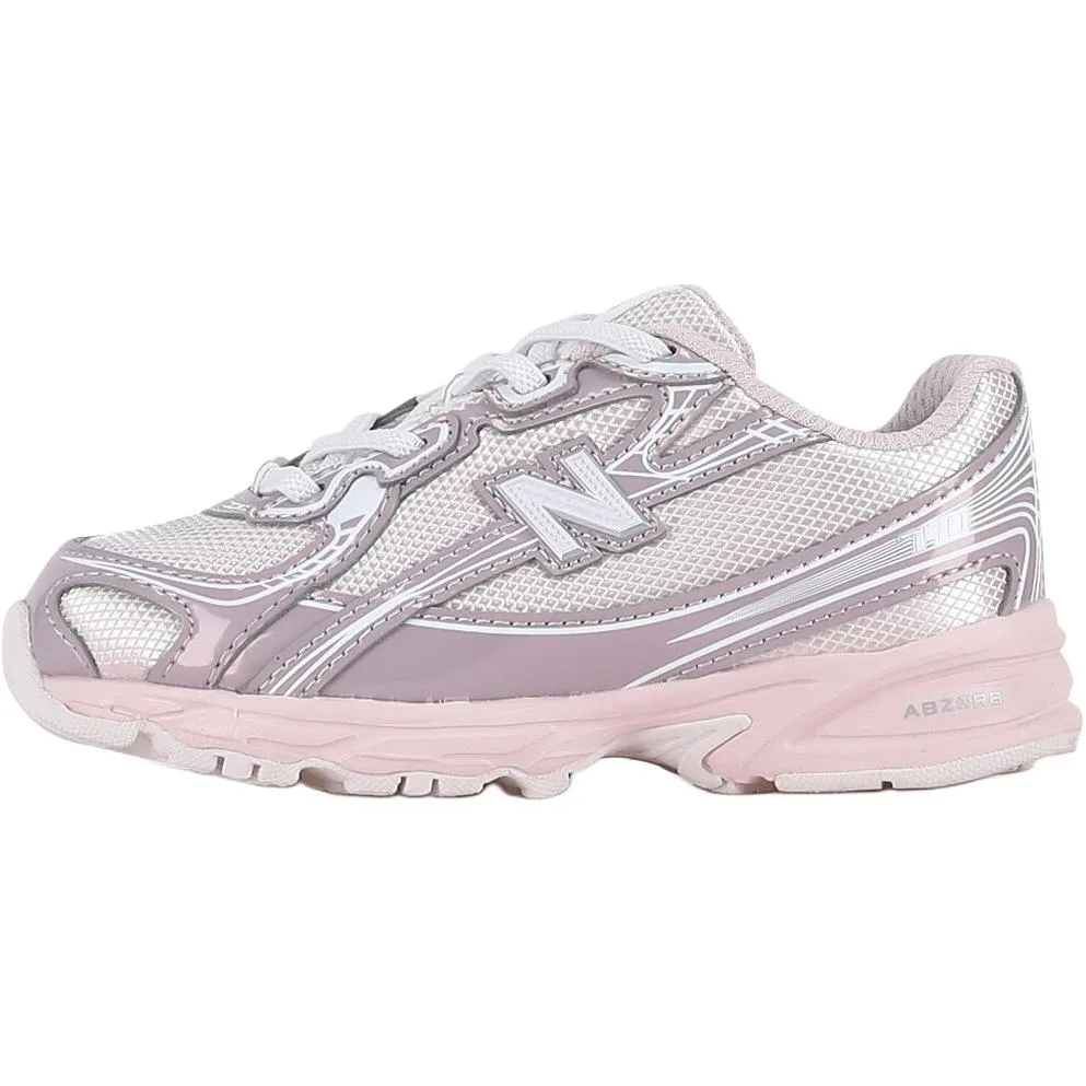 New Balance NB 740 противоскользящие, износостойкие, дышащие низкие детские кроссовки розовые серебристые