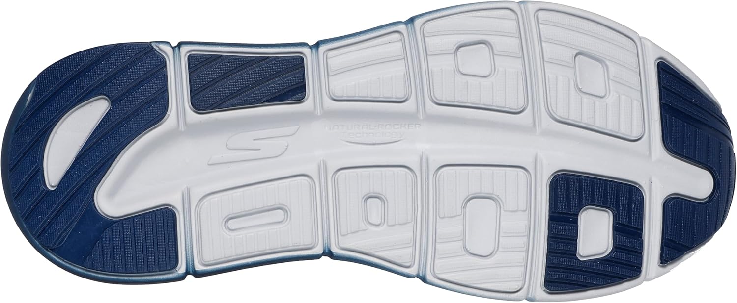 Мужские кроссовки Skechers Max Cushioning Premier 2.0 Ascendant II с легким процессом надевания, синий/оранжевый/темно-синий — фото 2
