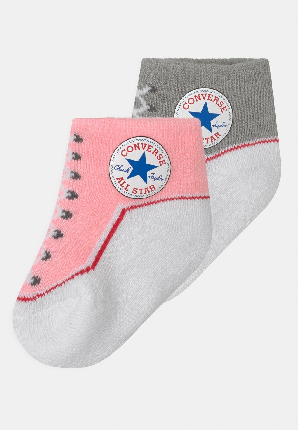 

Носки LOGO NO SLIP QUARTER UNISEX 2 PACK Converse, цвет storm/pink